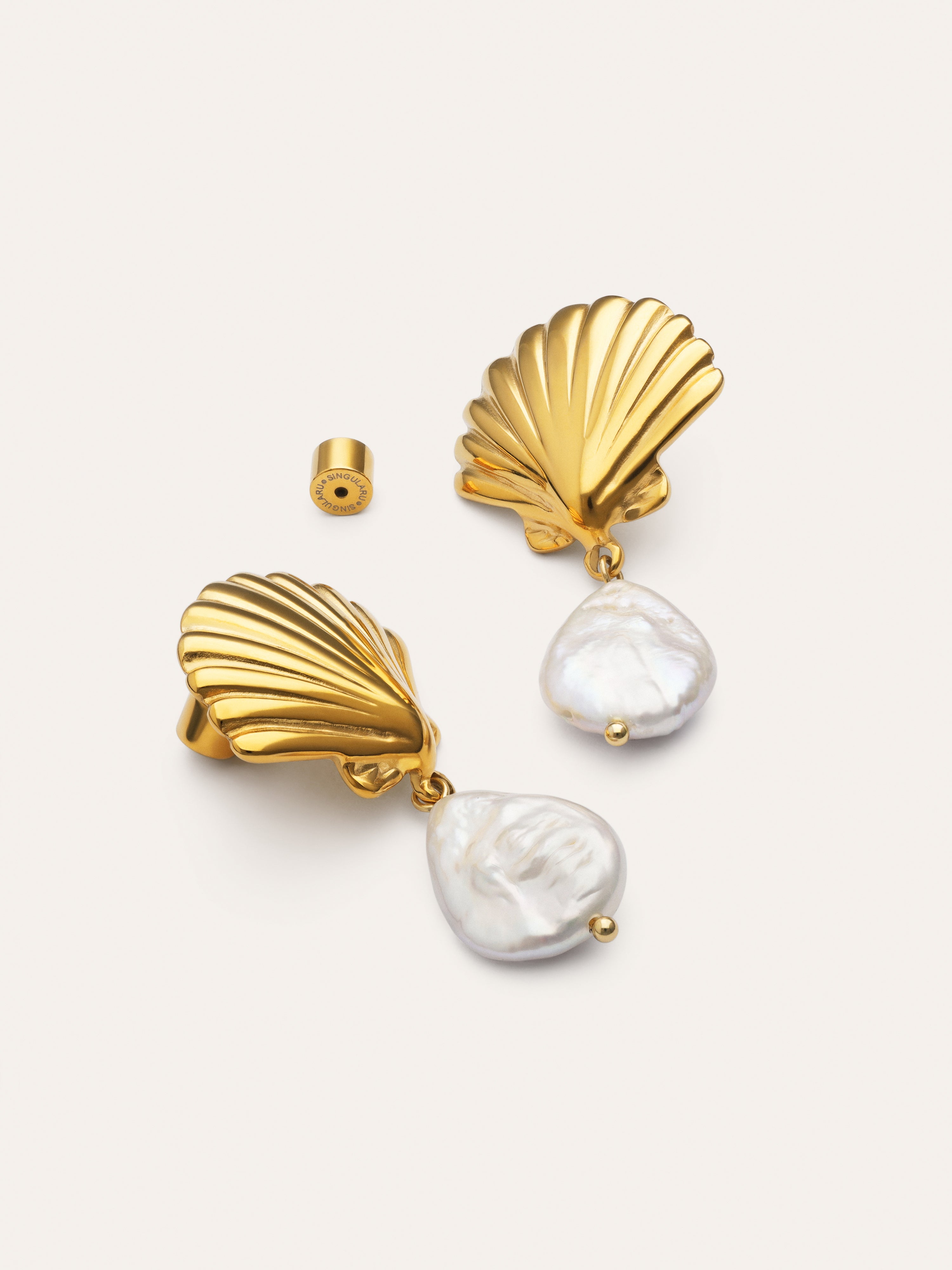 Boucles D'oreilles Shelly Perle Acier Plaqué Or