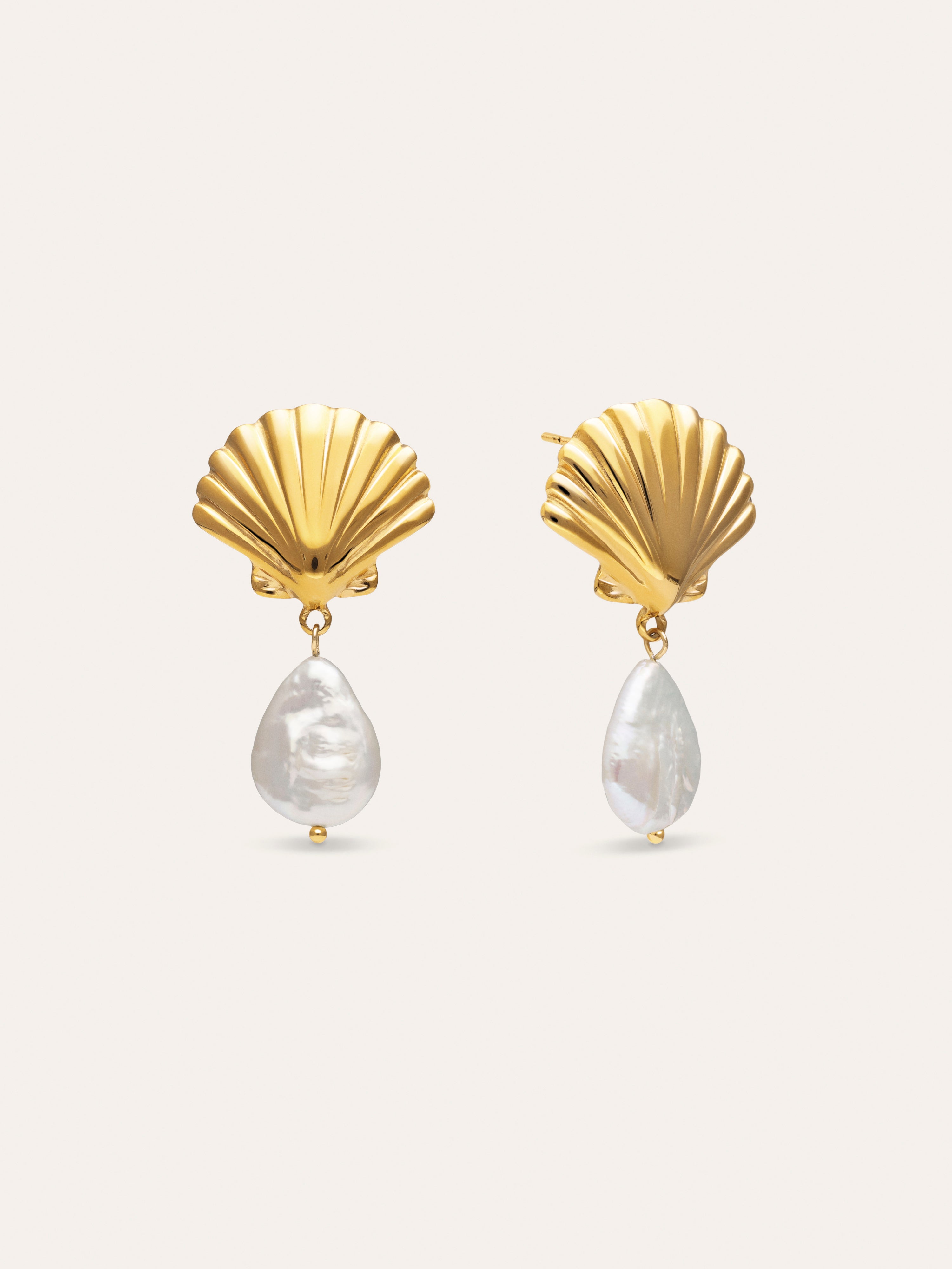 Boucles D'oreilles Shelly Perle Acier Plaqué Or