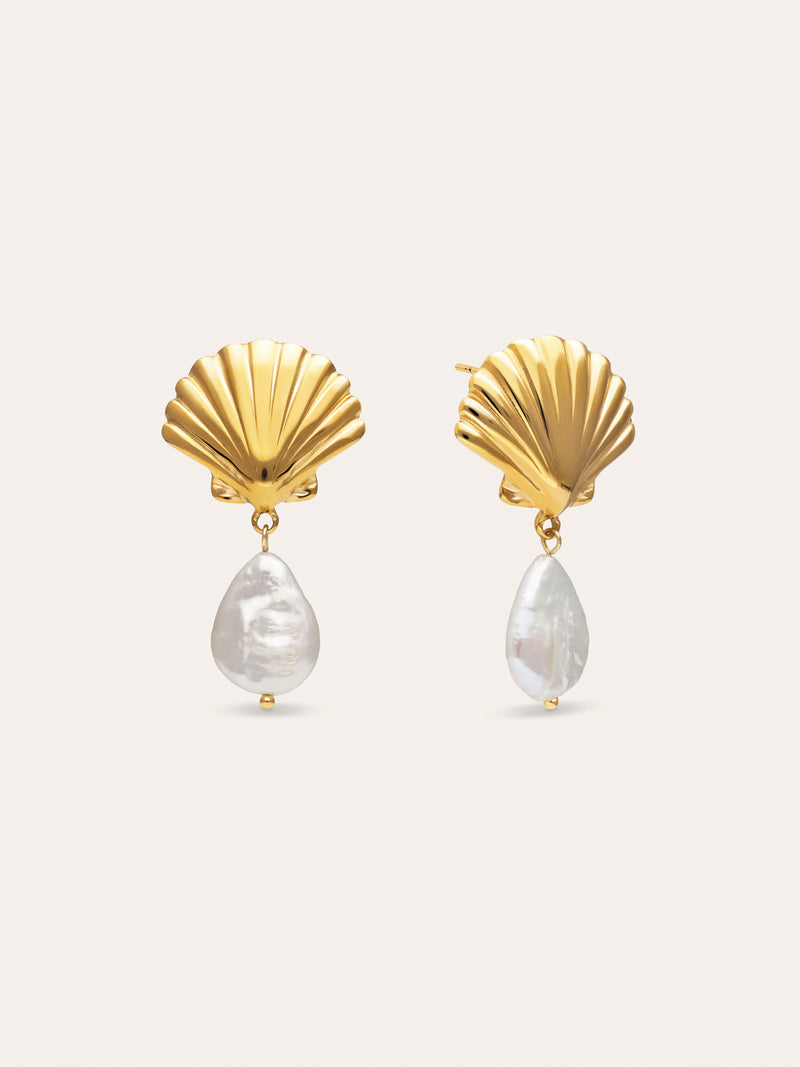 Boucles D'oreilles Shelly Perle Acier Plaqué Or