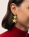 Shinning Stars Stainless Steel Gold Earrings 