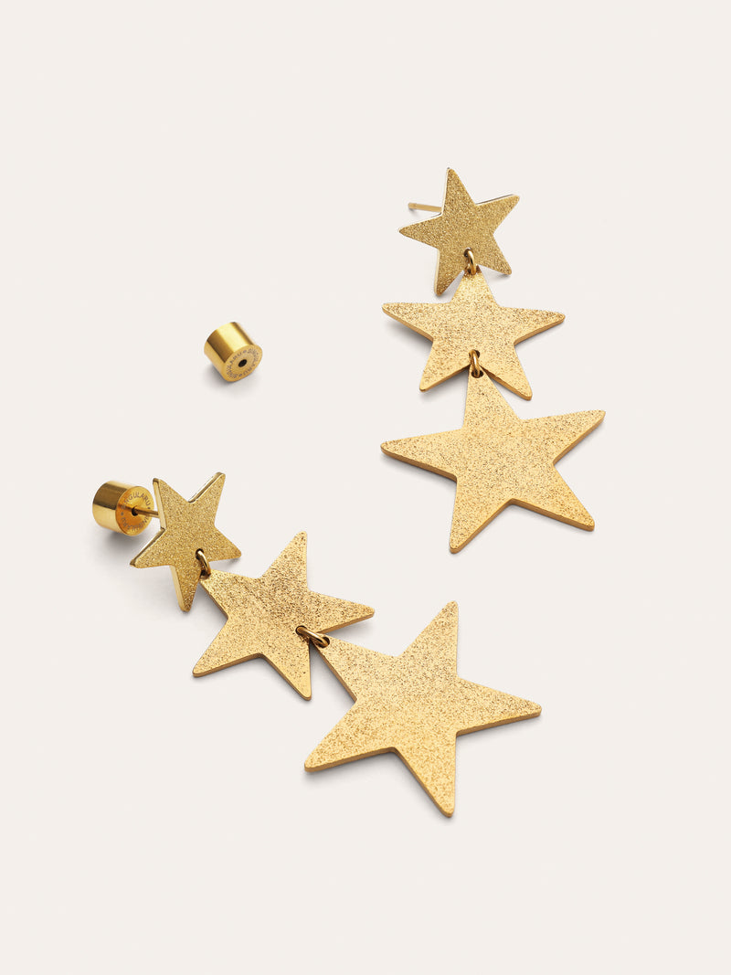 Boucles D'oreilles Shinning Stars Acier Plaqué Or