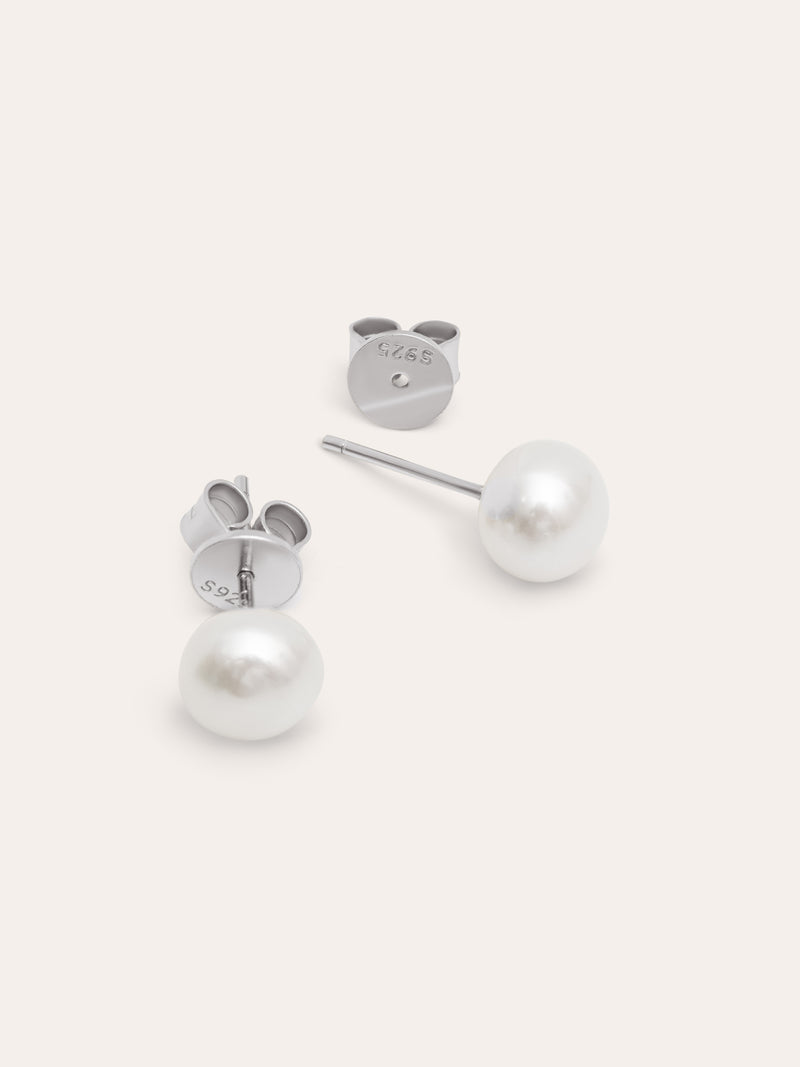 Brincos Single Pearl Prata