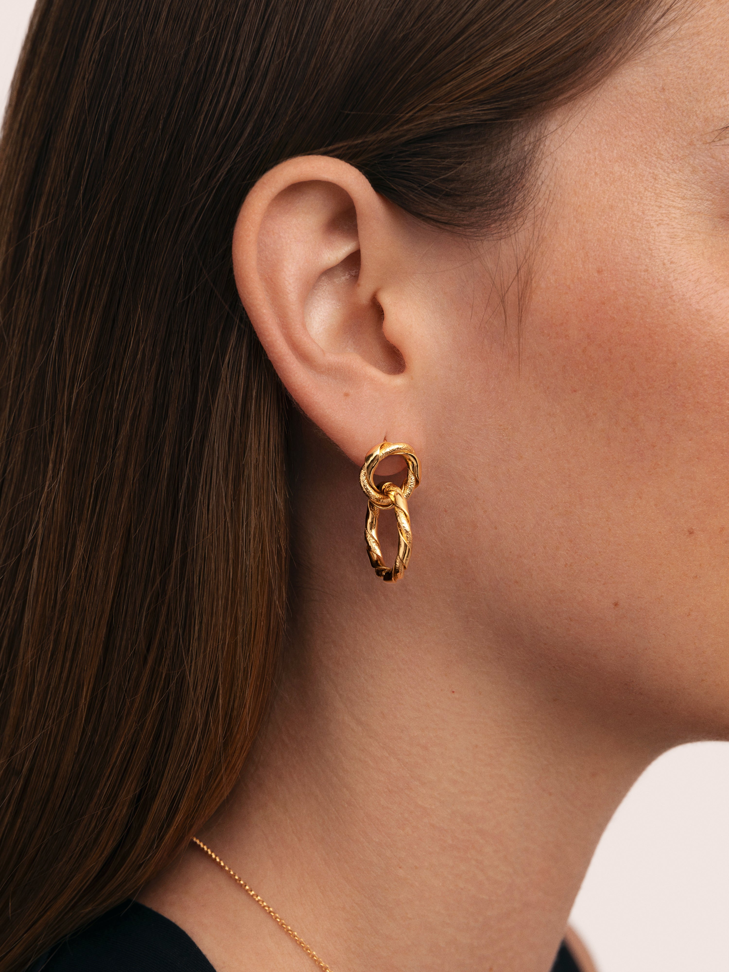 Pendientes Sister Twine Acero Baño Oro