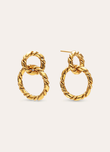 Pendientes Sister Twine Acero Baño Oro