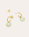 Smiley Sky Enamel Gold Hoop Earrings