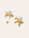 Pendientes Starfish Acero Baño Oro