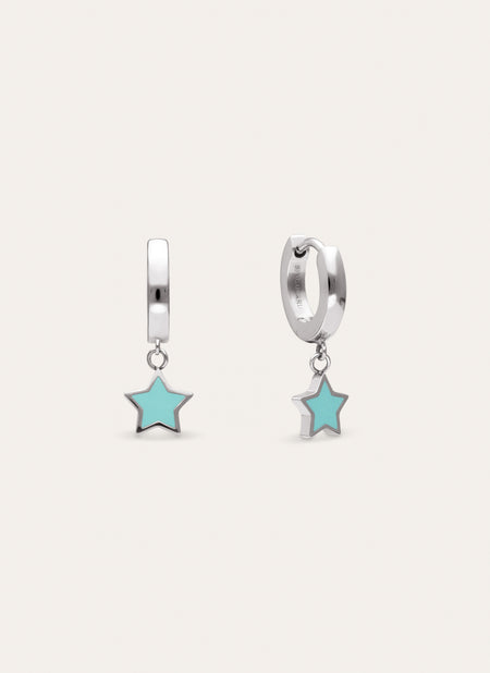 Creolen Star Sky Enamel Staal