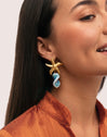 Pendientes Starfish Wave Acero Baño Oro