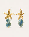 Pendientes Starfish Wave Acero Baño Oro