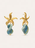 Pendientes Starfish Wave Acero Baño Oro