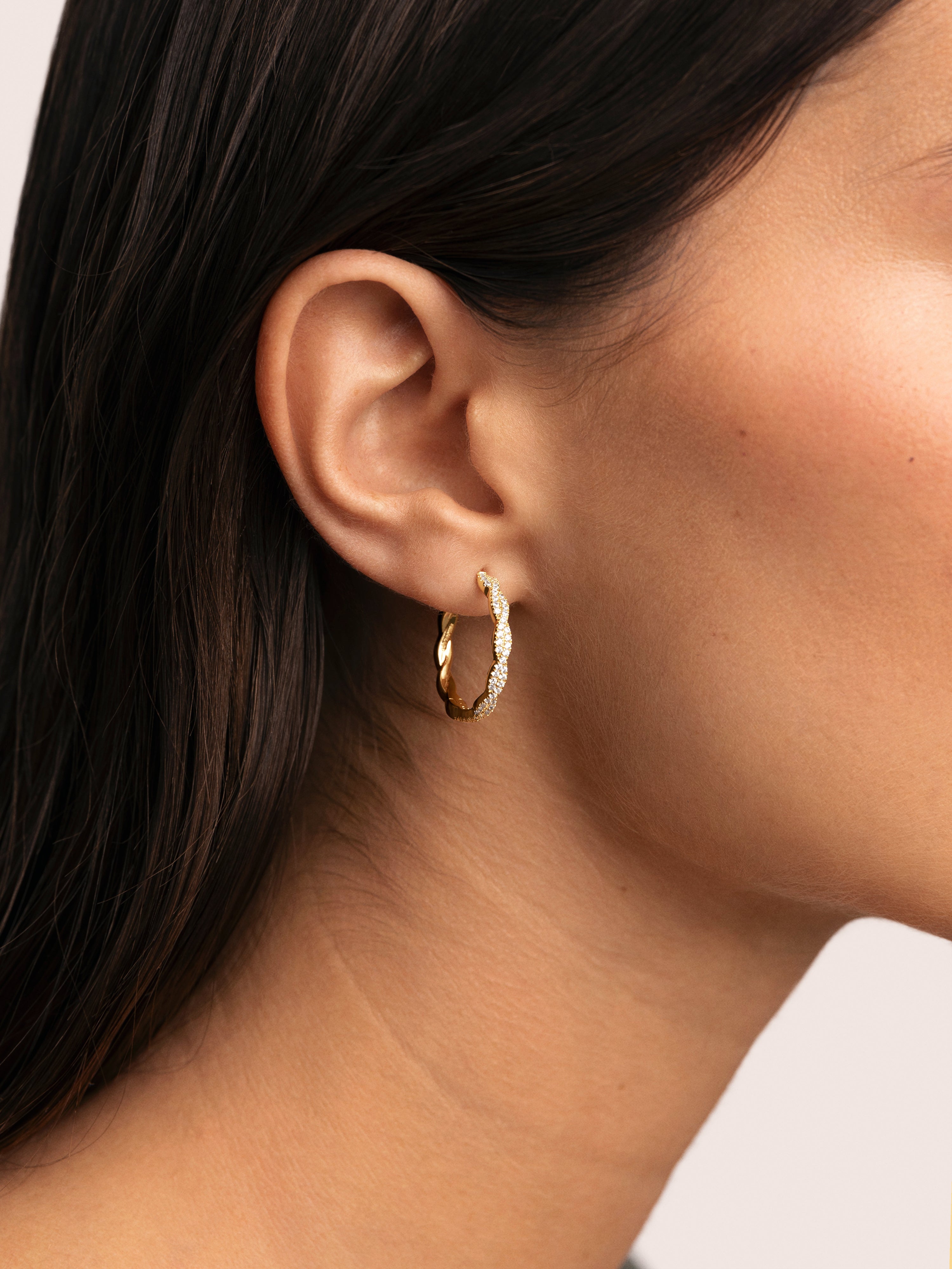 Pendientes Aro Tressia Spark Baño Oro
