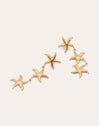 Triple Starfish Stainless Steel Gold Earrings 