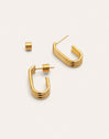 Triple Urban Stainless Steel Gold Earrings