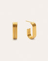 Triple Urban Stainless Steel Gold Earrings