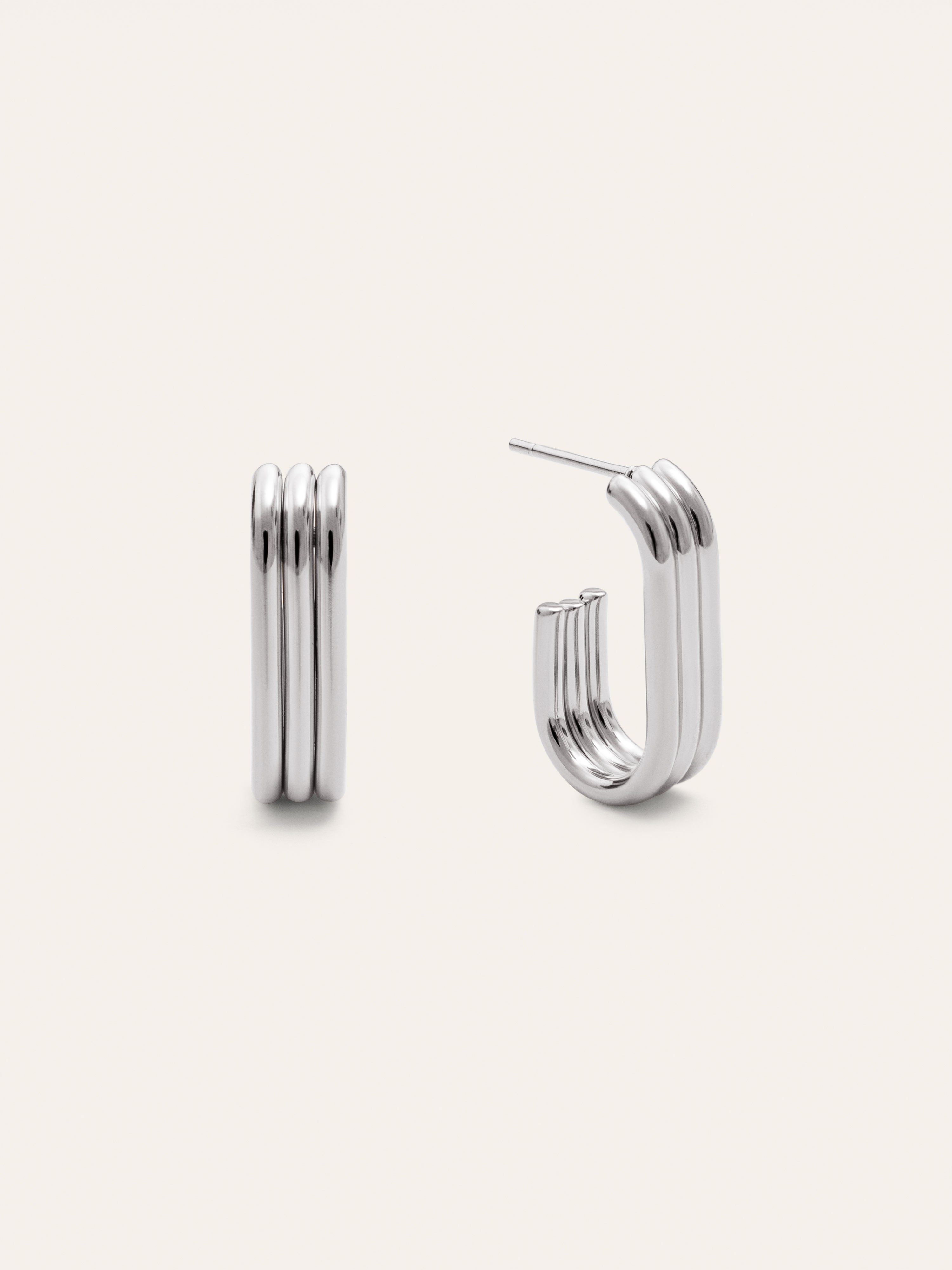 Triple Urban Stainless Steel Earrings