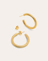 Gold Tube Rope Hoop Earrings