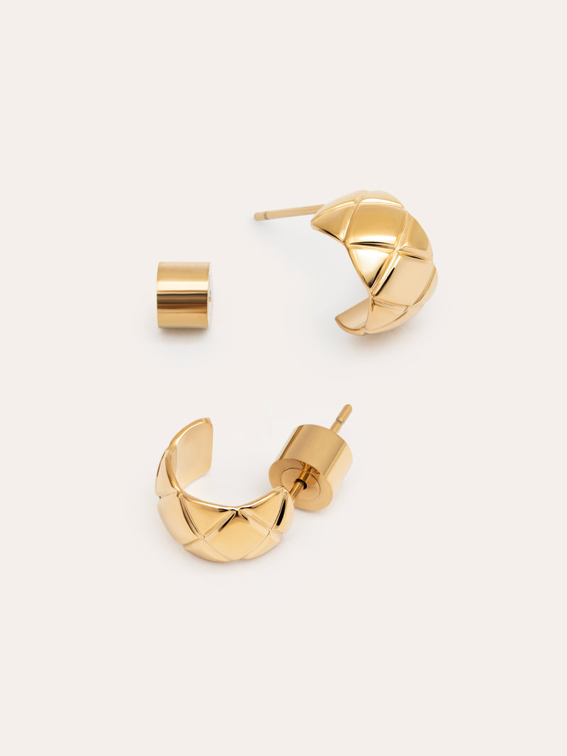 Pendientes Tweed Acero Baño Oro