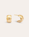 Tweed Stainless Steel Gold Earrings