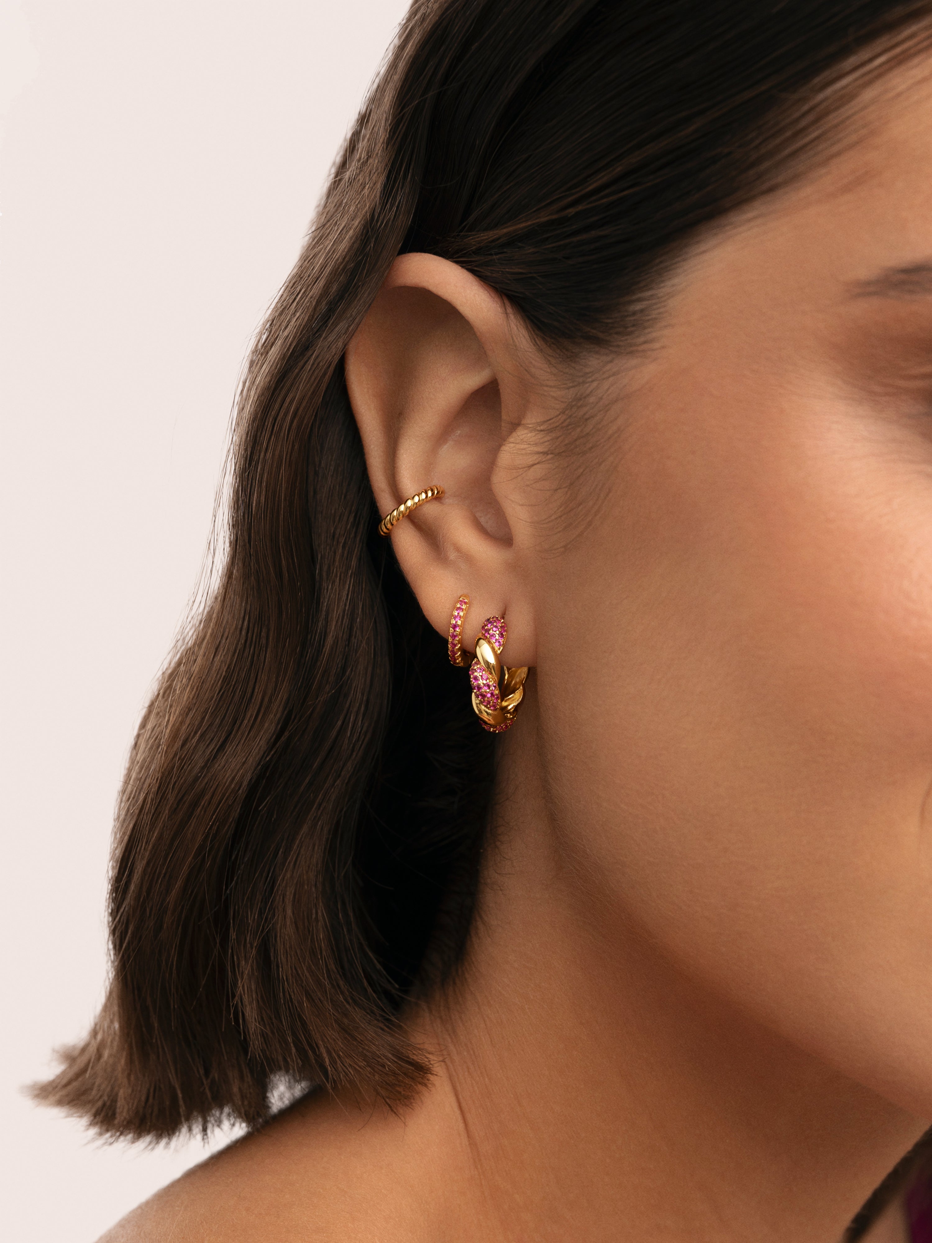Twist Spark Gold Earrings 