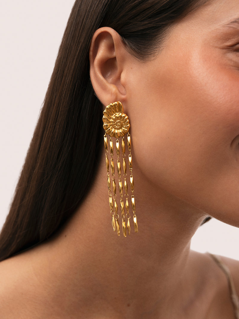 Zafira Shells Ohrringe aus Stahl mit 18kt Goldbeschichtung