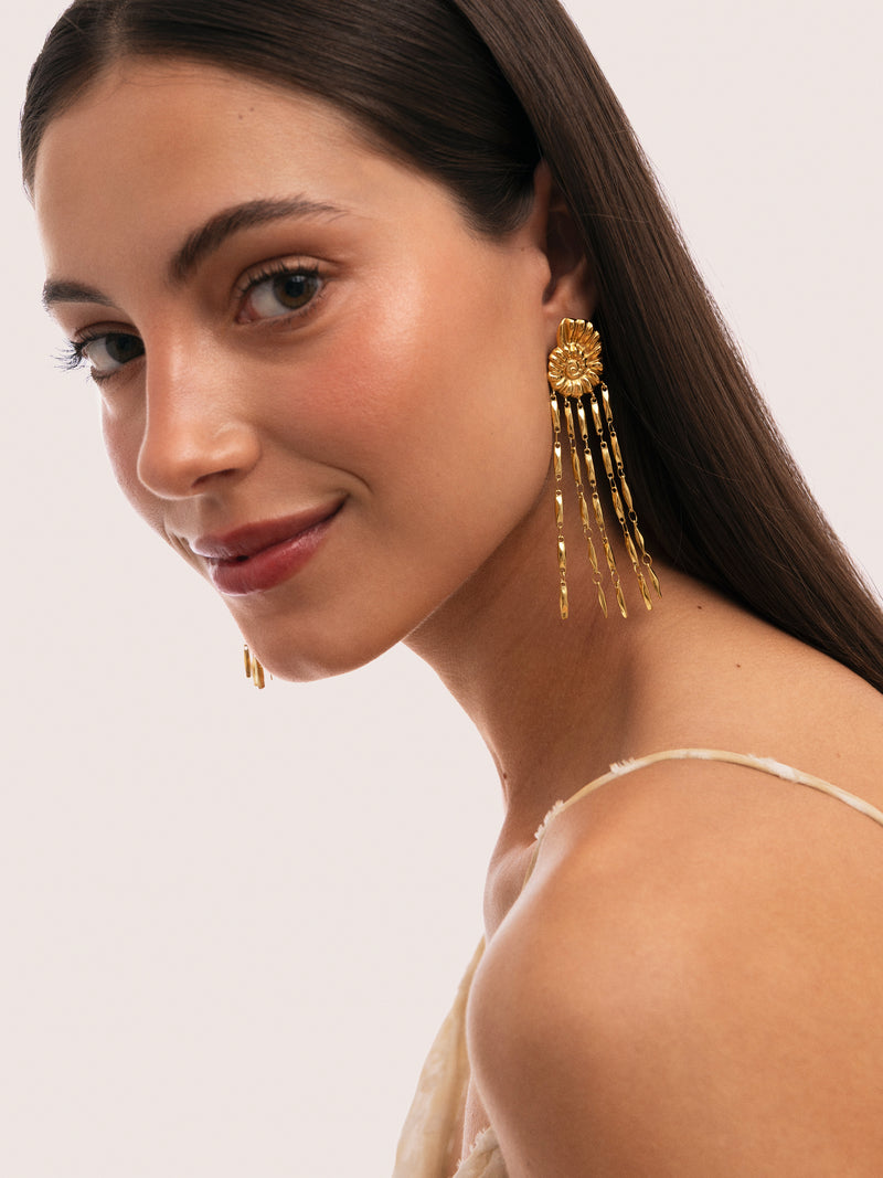 Zafira Shells Ohrringe aus Stahl mit 18kt Goldbeschichtung