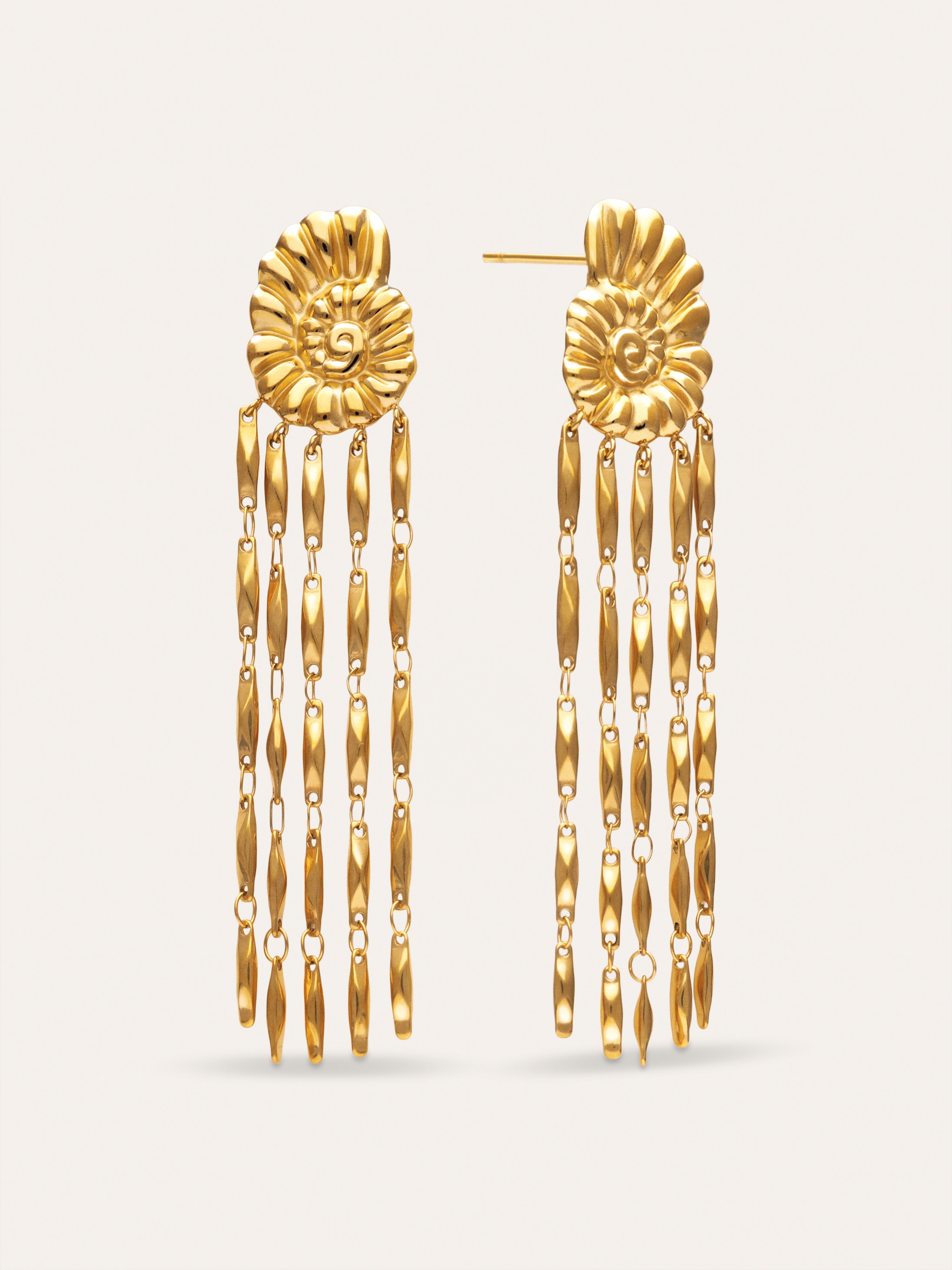Zafira Shells Ohrringe aus Stahl mit 18kt Goldbeschichtung