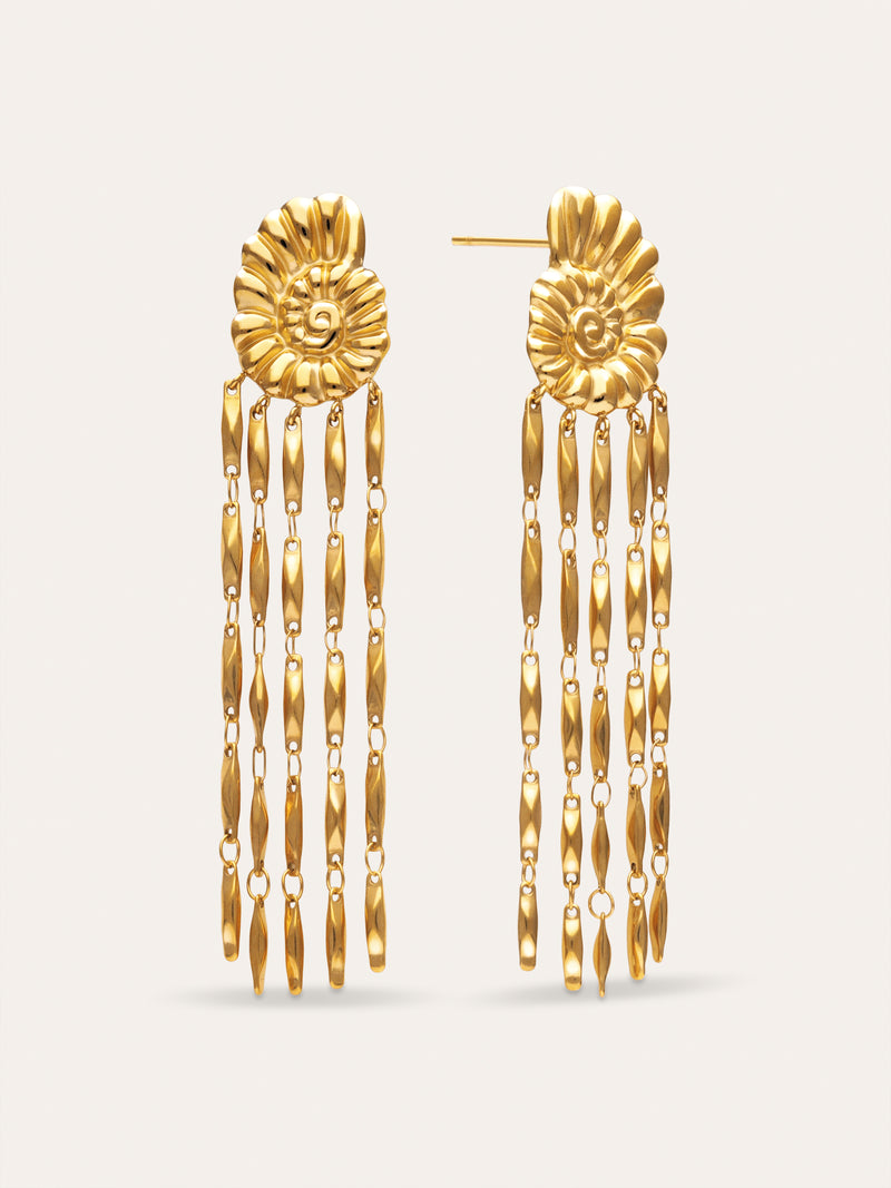 Zafira Shells Ohrringe aus Stahl mit 18kt Goldbeschichtung
