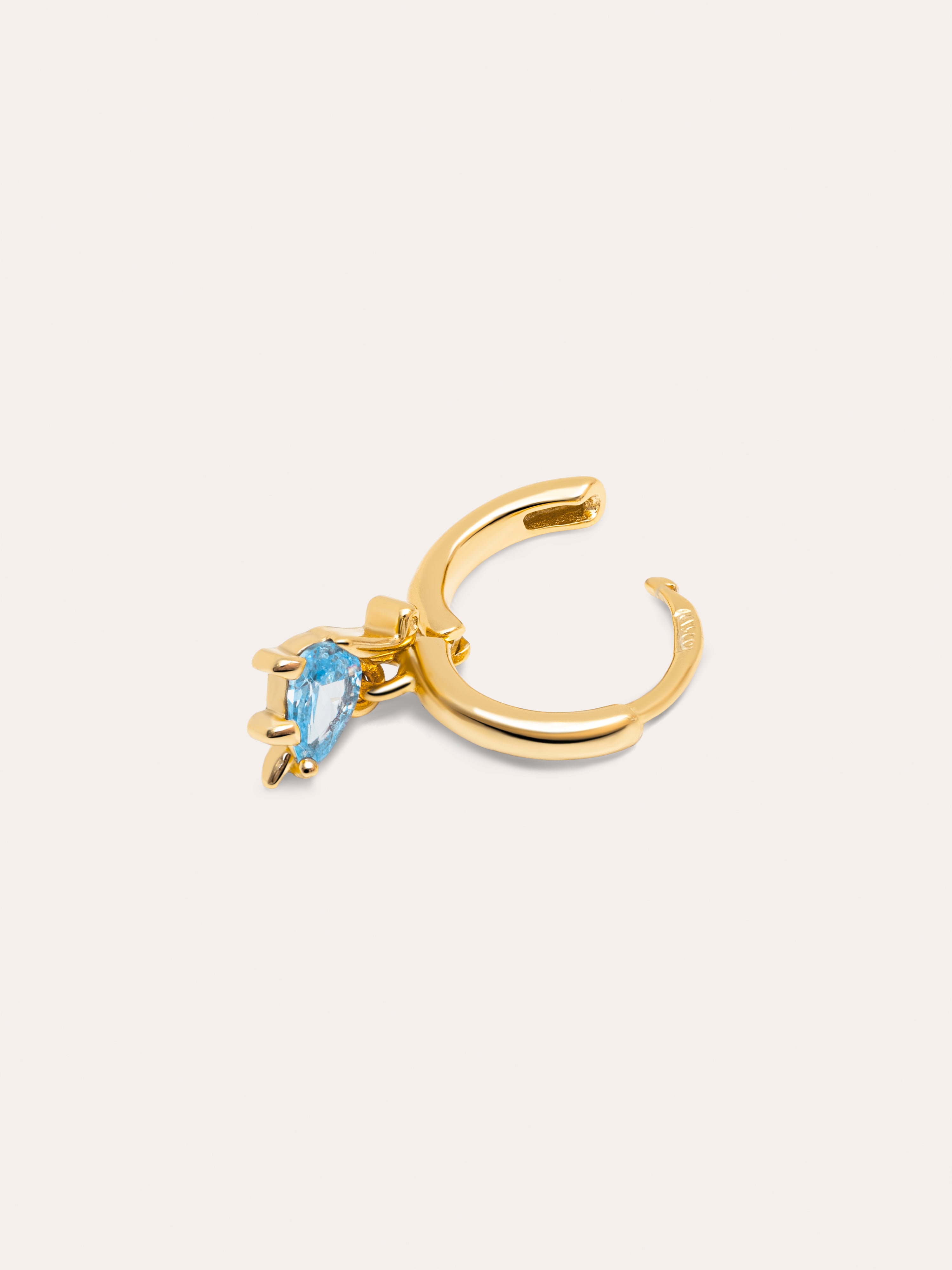 Dino Brontosaurus Sky Gold Hoop Single Earring