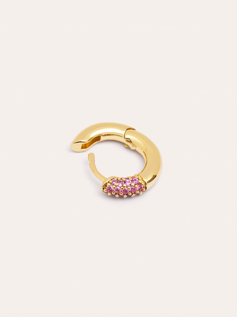 Einzelner Ohrring Essenz Pink, vergoldet 