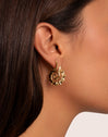 Coral Gold Hoop Single Earrings