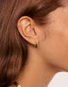 Double Light Single Hoop Gold Earring 