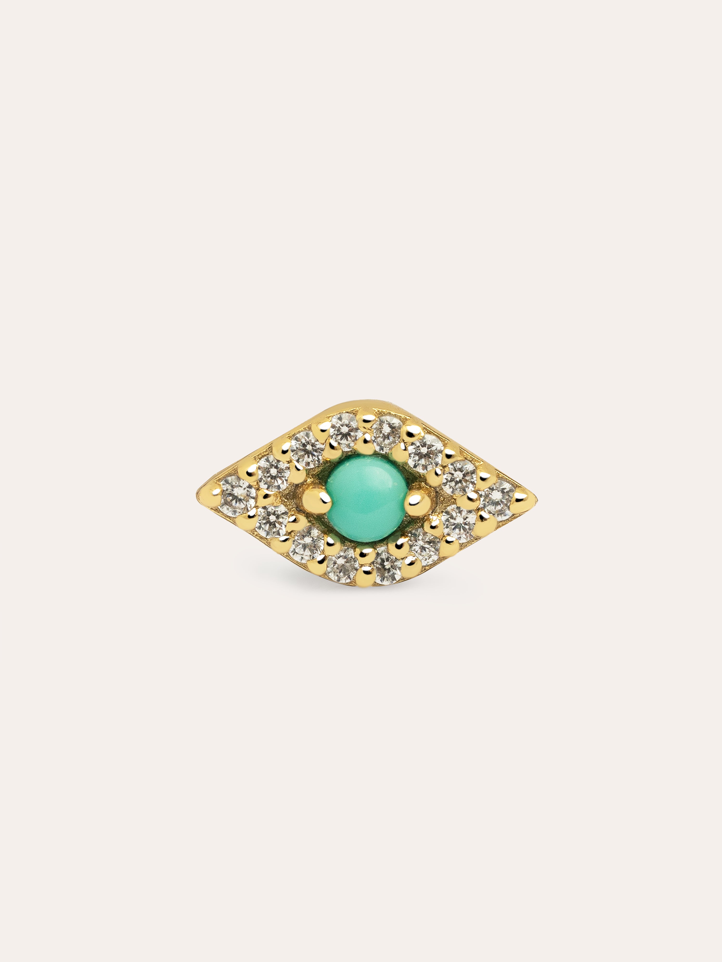 Blue Eye Gold Single Earring