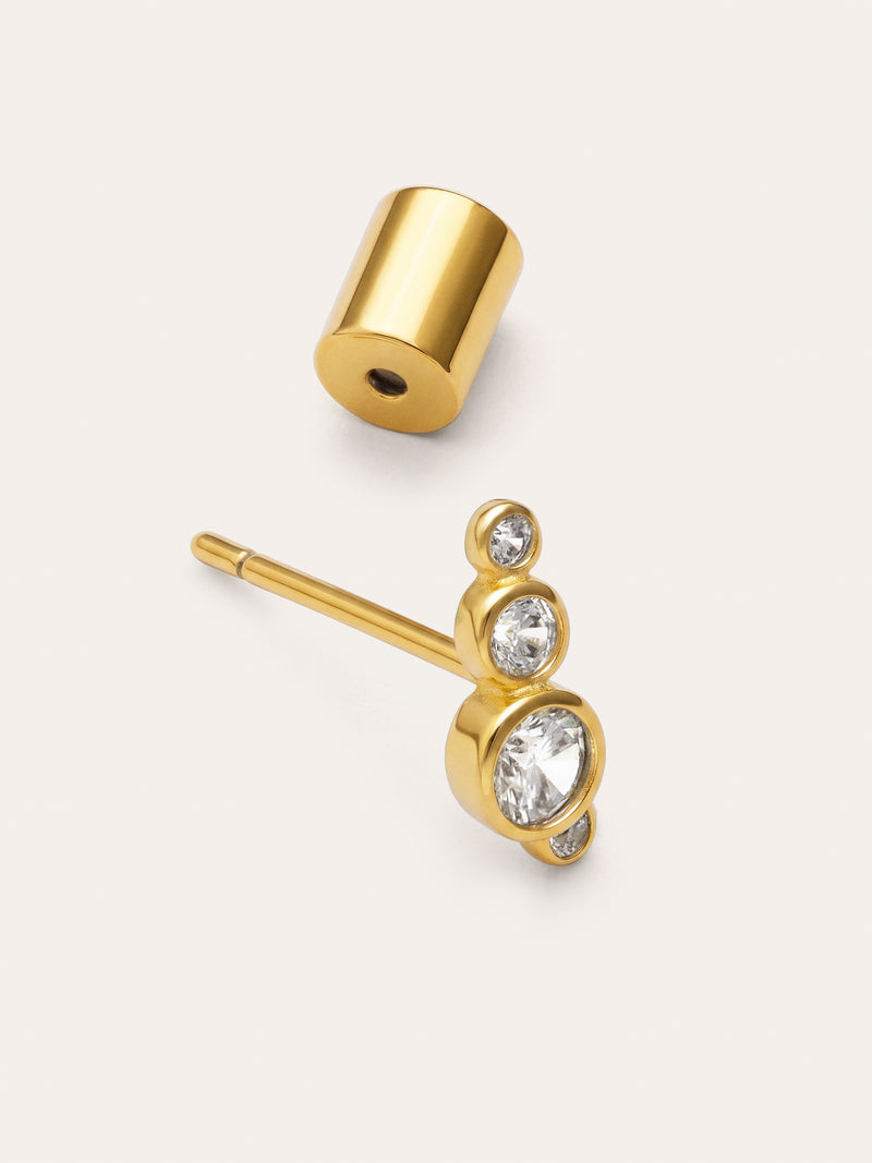 Bubbles Spark Einzelner Ohrring mit Goldbeschichtung