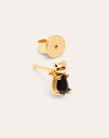 Imagen detalle de Brinco Solitário Cat Black Banhado a Ouro