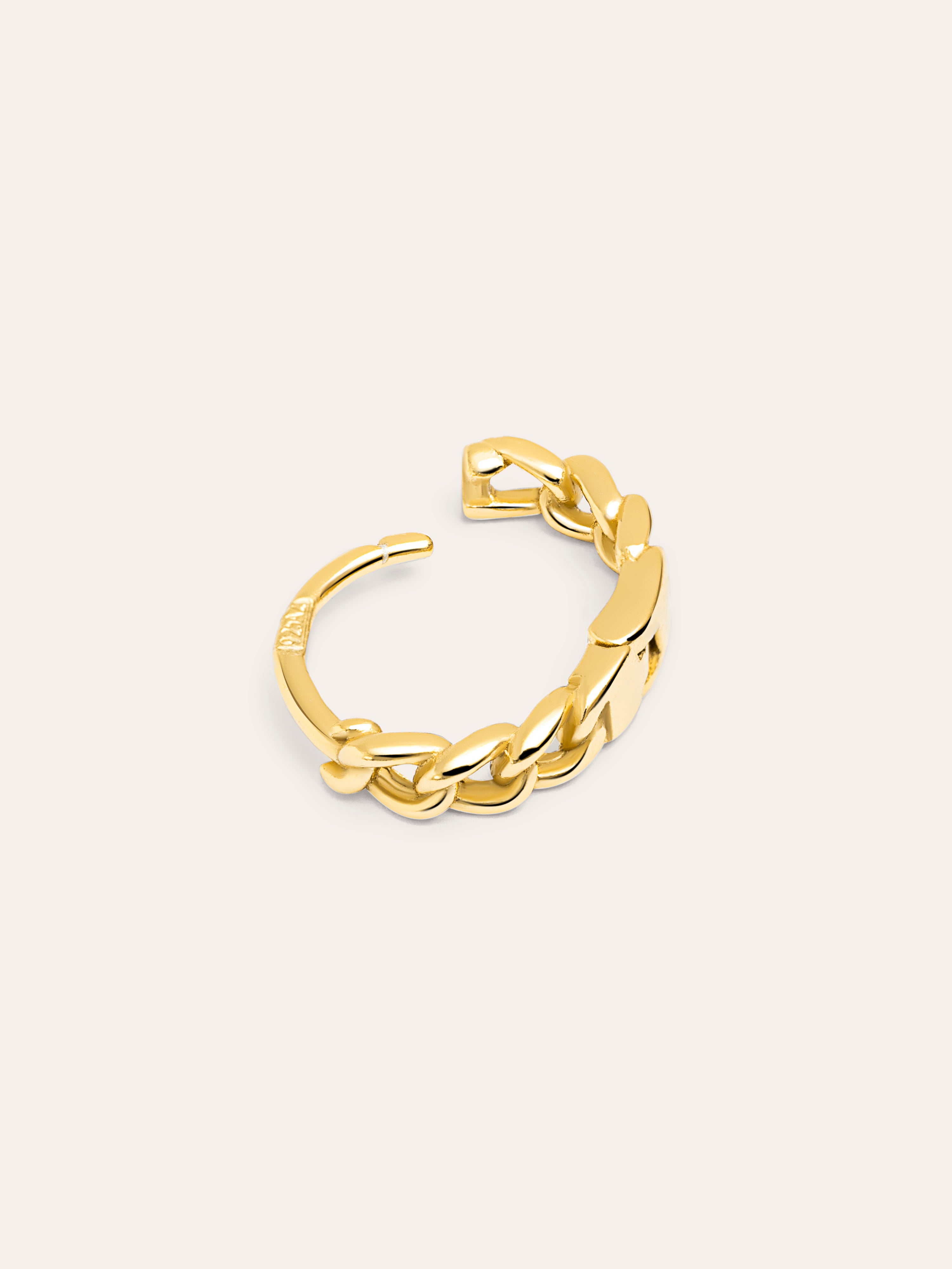 Chain S Gold Hoop Single Earring