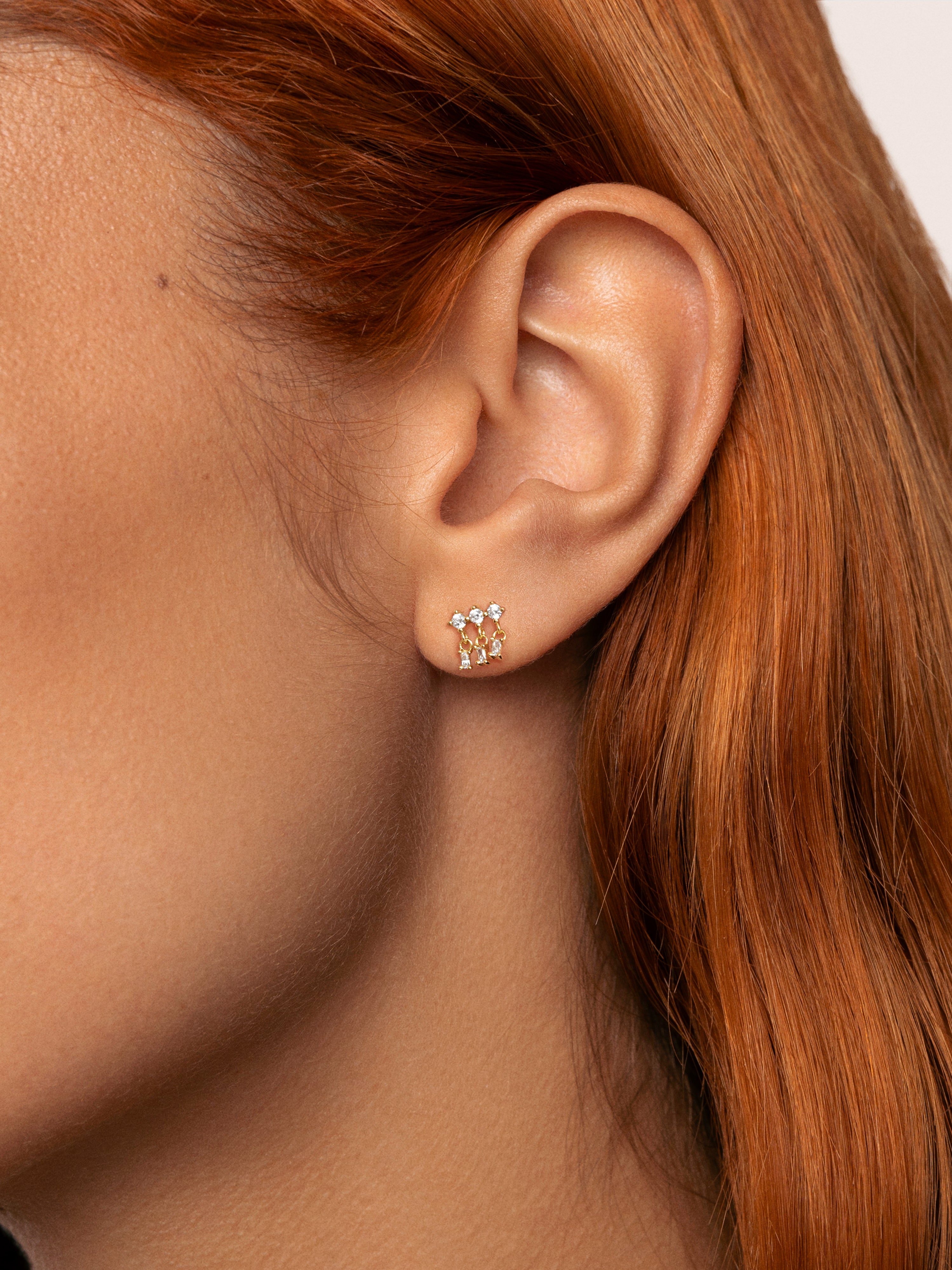 Spark Gold Single Earring 