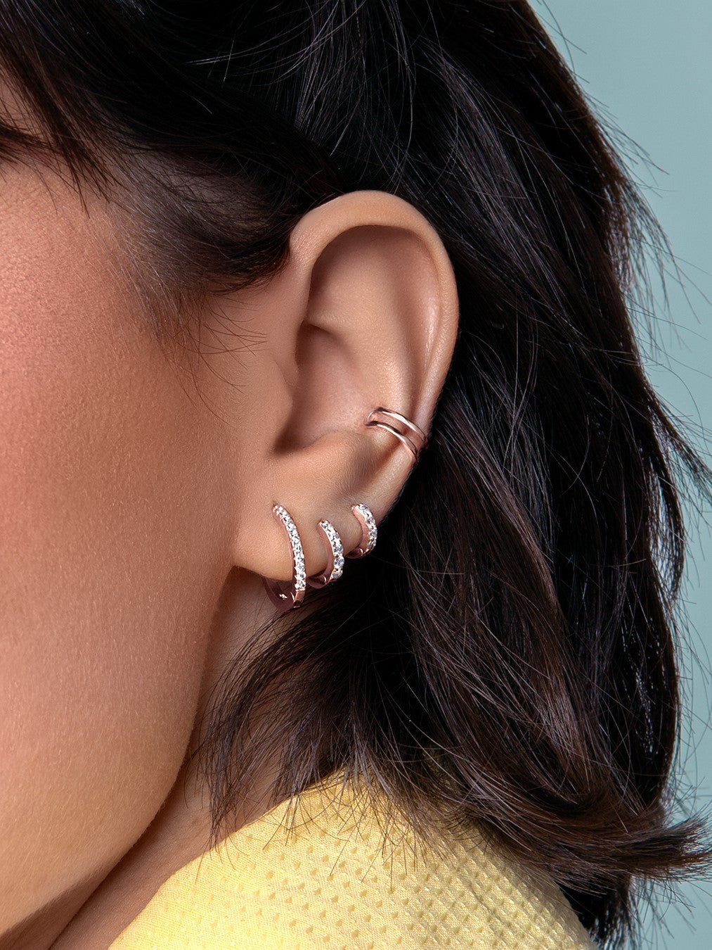 Cleo M Rose Gold Hoop Single Earring