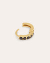Pendiente Suelto Aro Cleo M Black Baño Oro