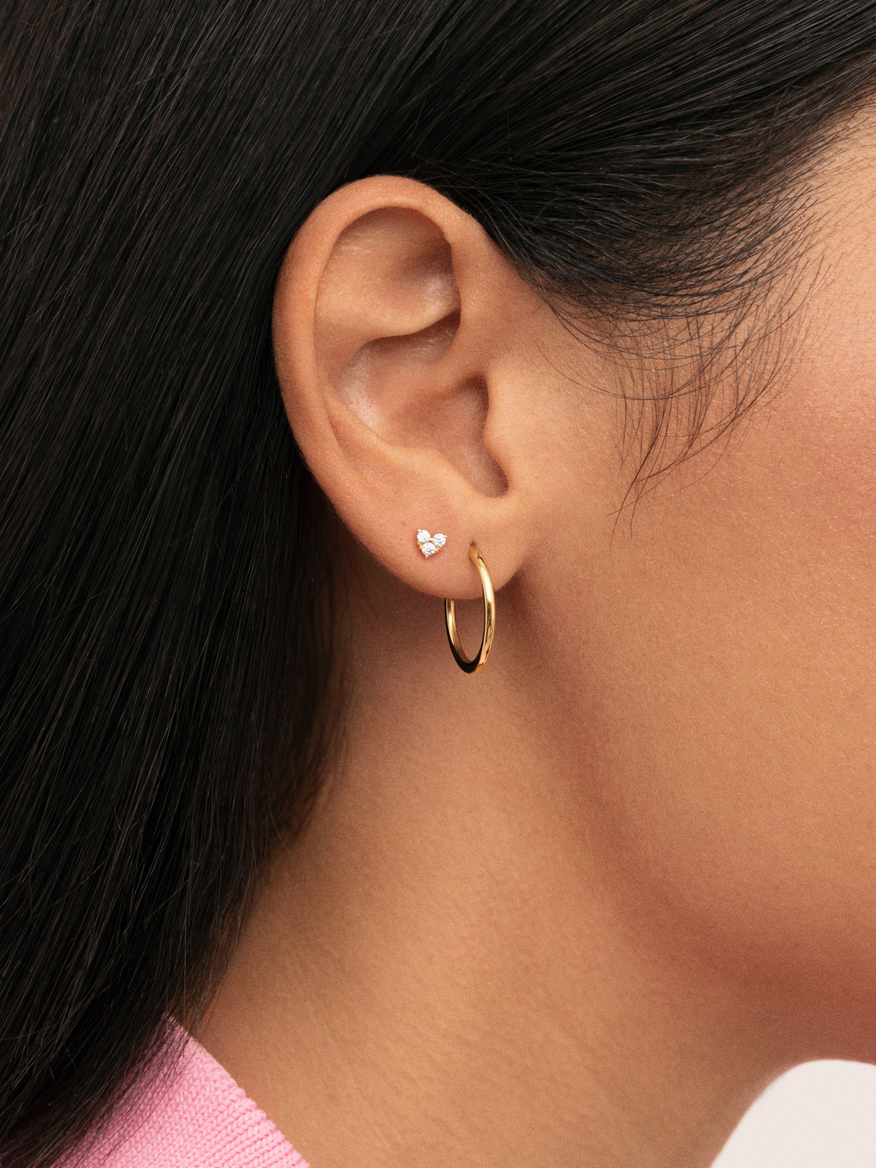 Pendiente Suelto Corazón Spark Plata Baño Oro