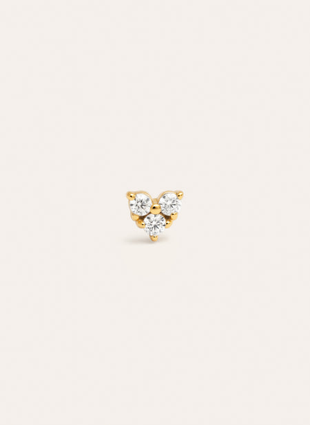 Heart Spark Gold Single Earring 