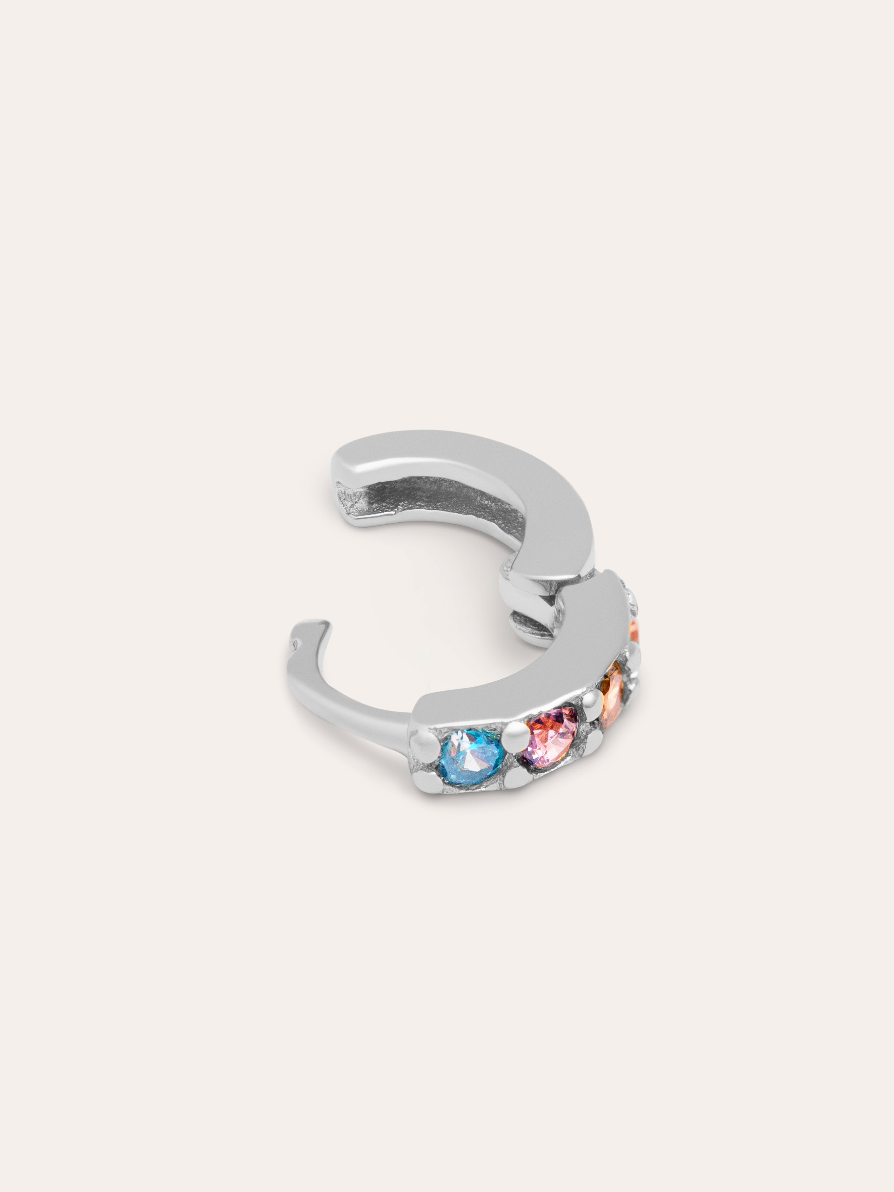 Cleo S Colors Silver Hoop Single Earring