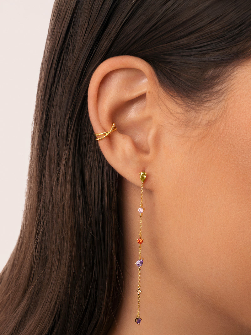 Ear Cuff Nina Einzelner Ohrring Silber, vergoldet 