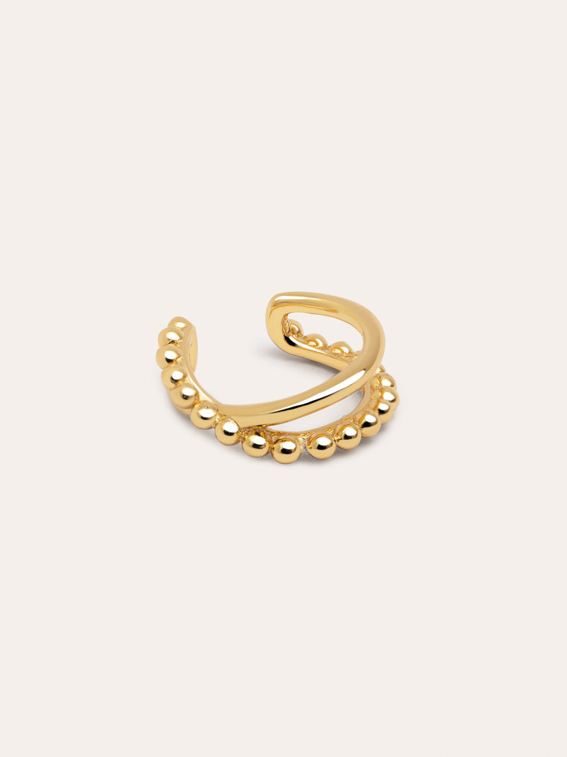 Ear Cuff Nina Einzelner Ohrring Silber, vergoldet 
