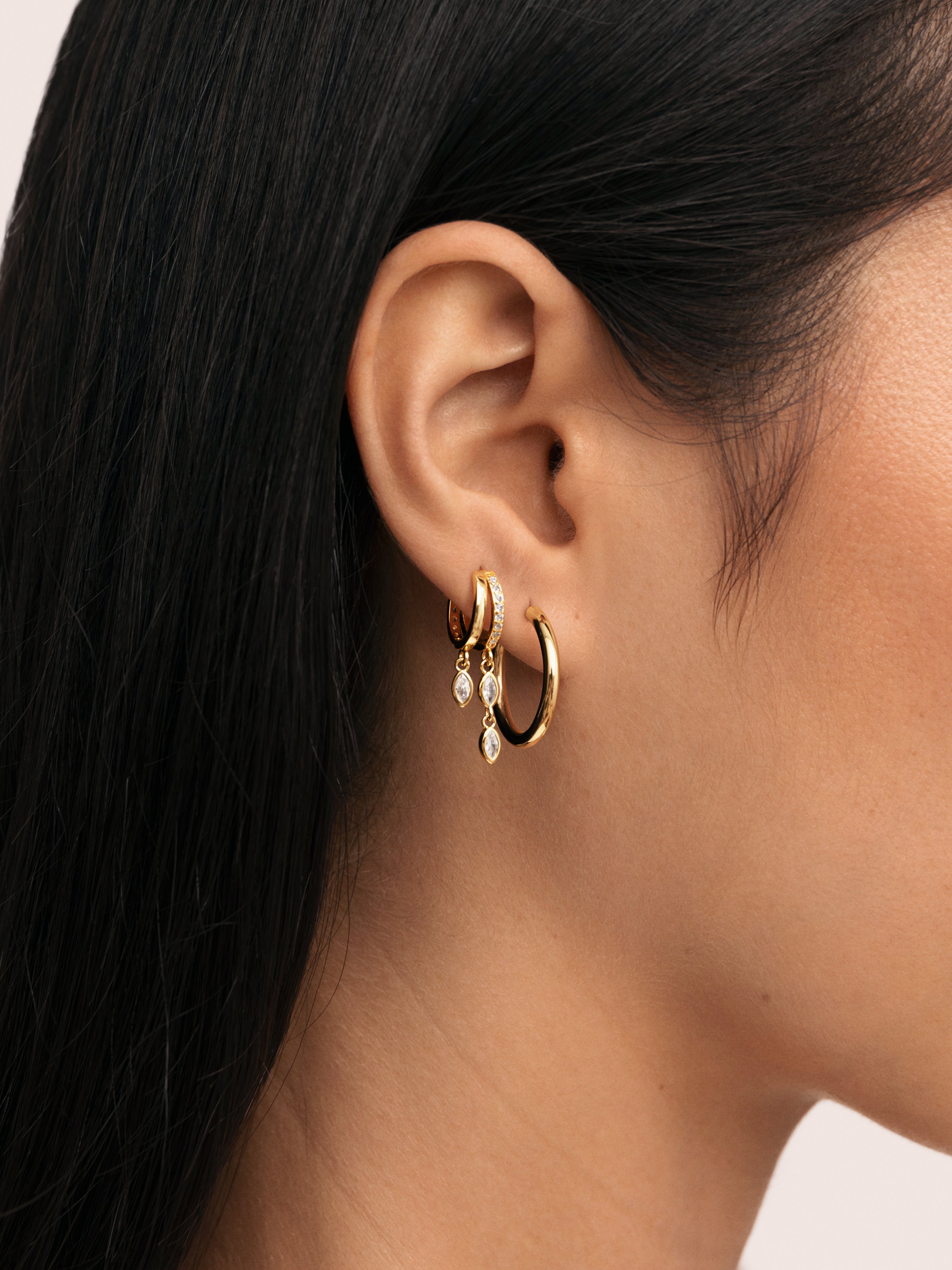 Double Drip Gold Single Earring