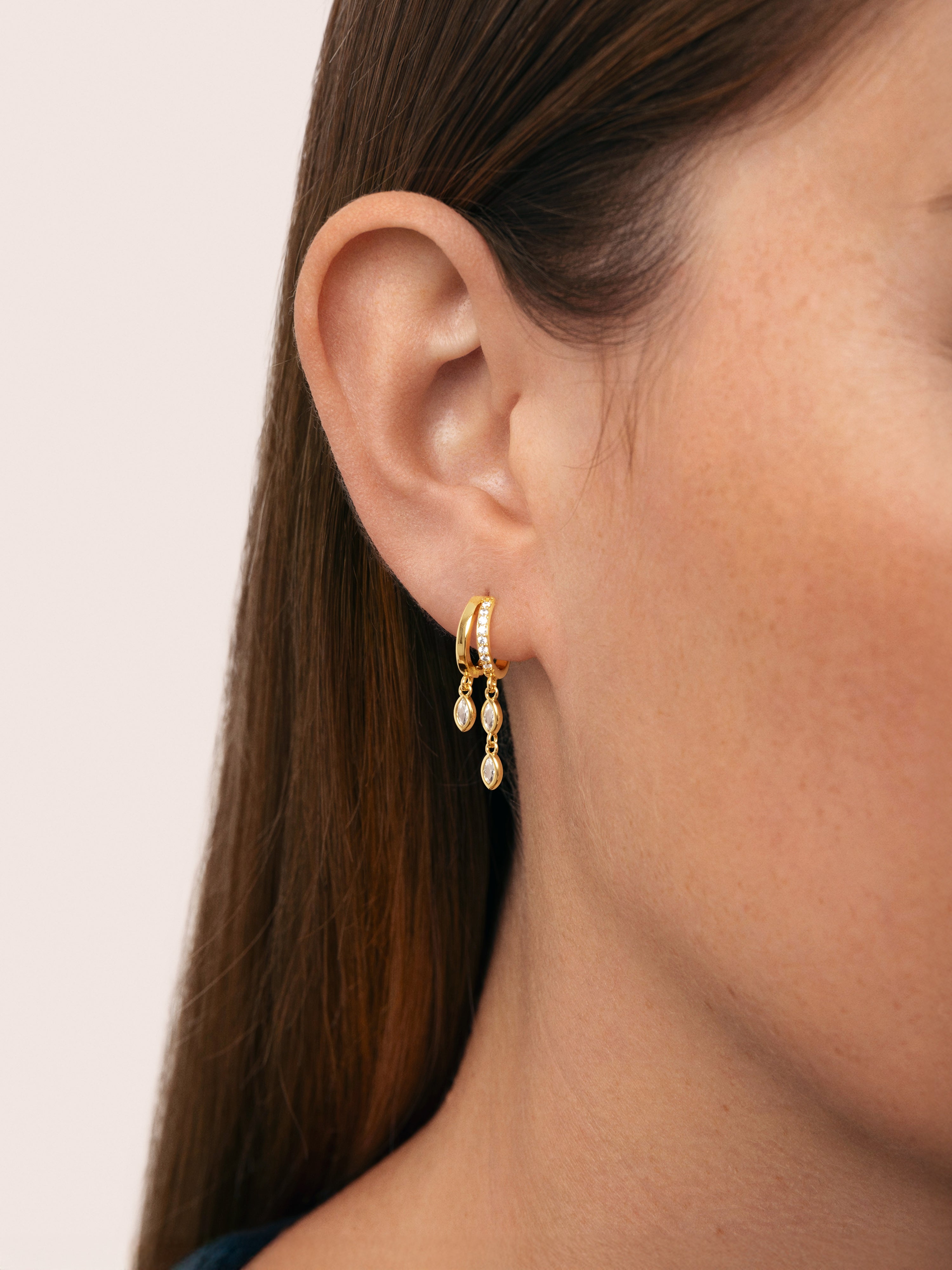 Double Drip Gold Single Earring