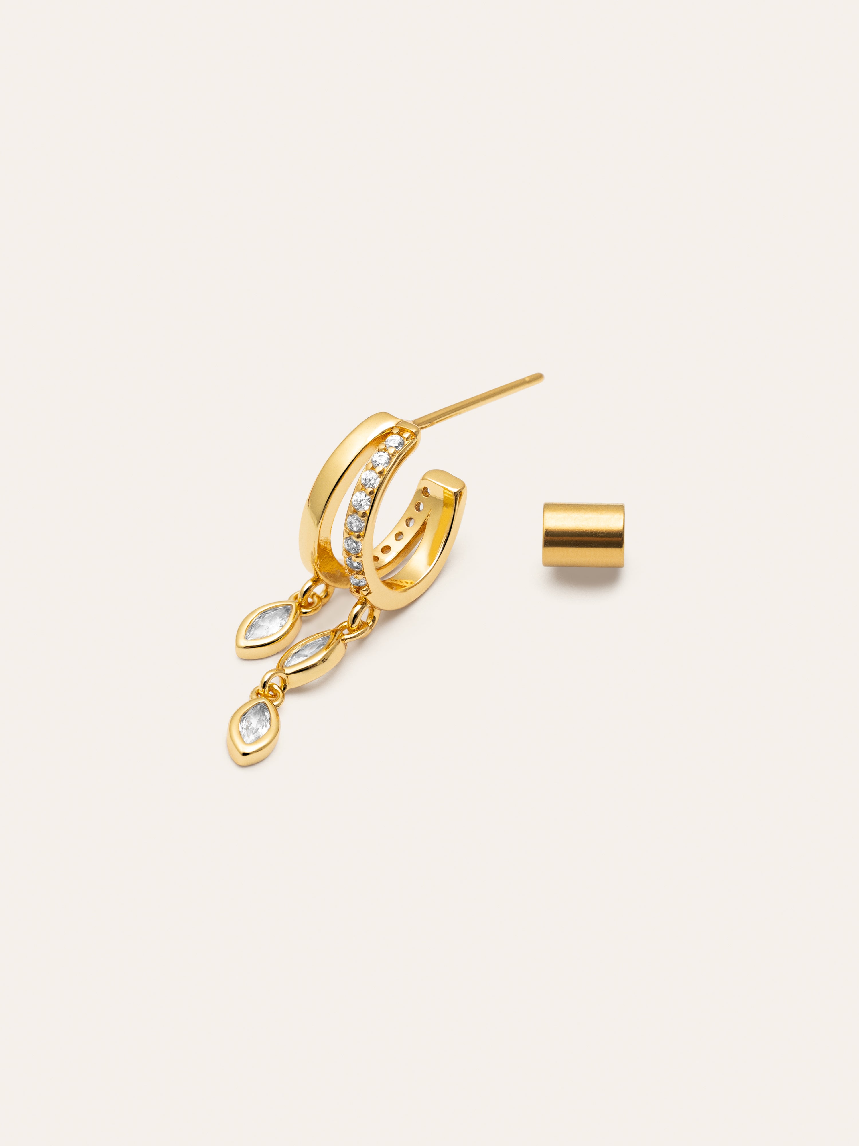 Double Drip Gold Single Earring