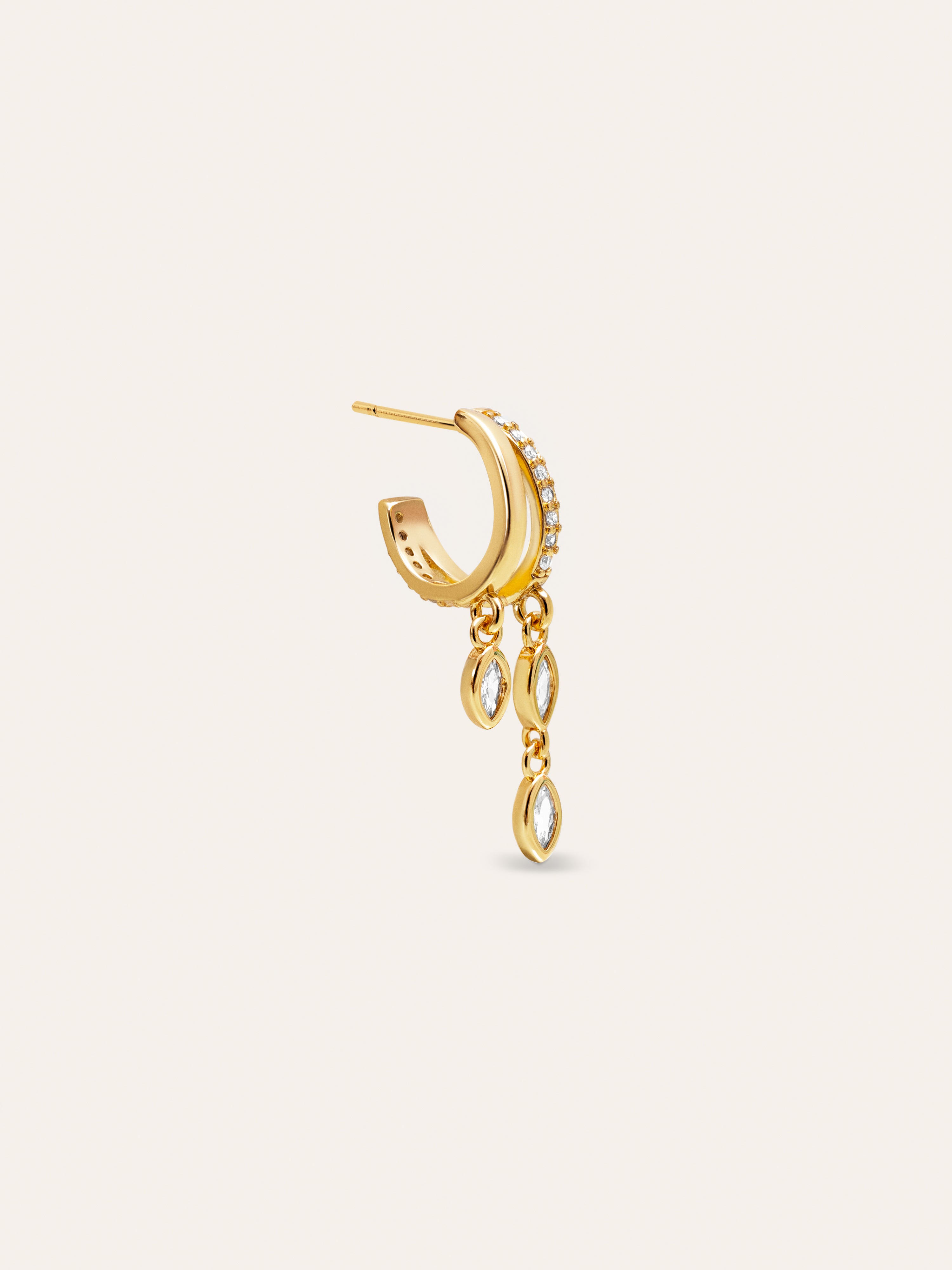 Double Drip Gold Single Earring