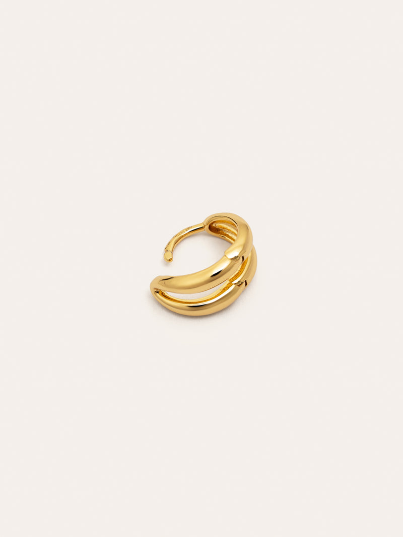 Pendiente Suelto Double Loop Baño Oro