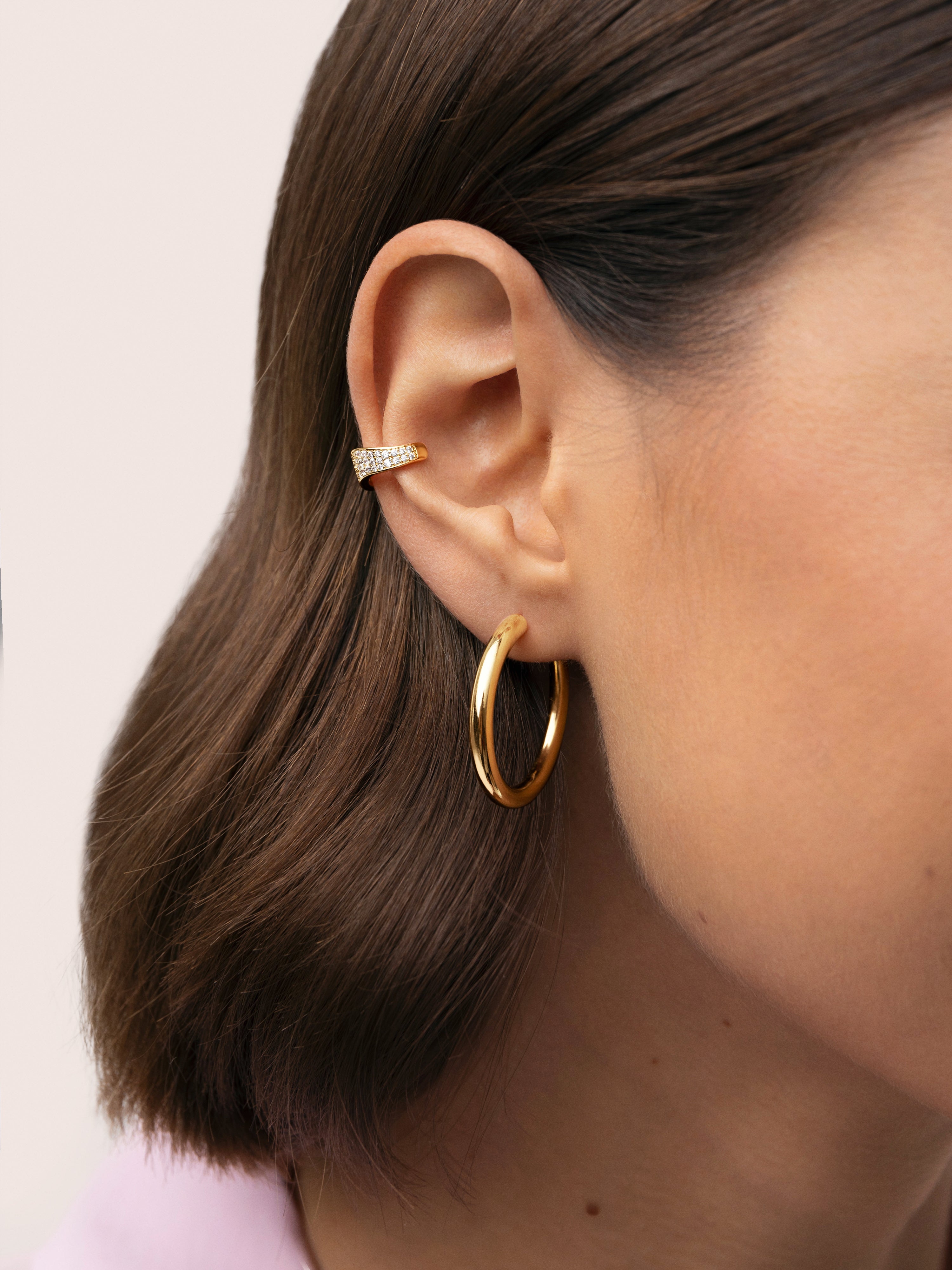 Pendiente Suelto Ear Cuff Scarlett Baño Oro