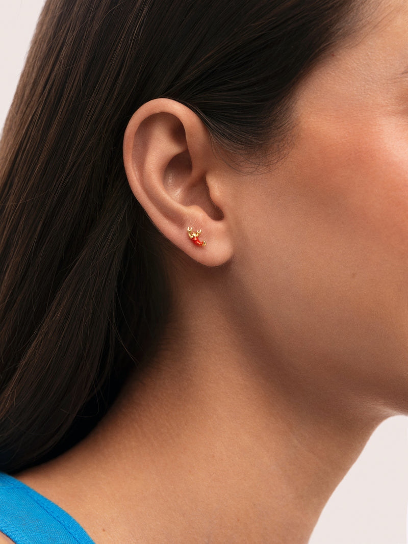 Single Earring Gambita Silver Gold Plated